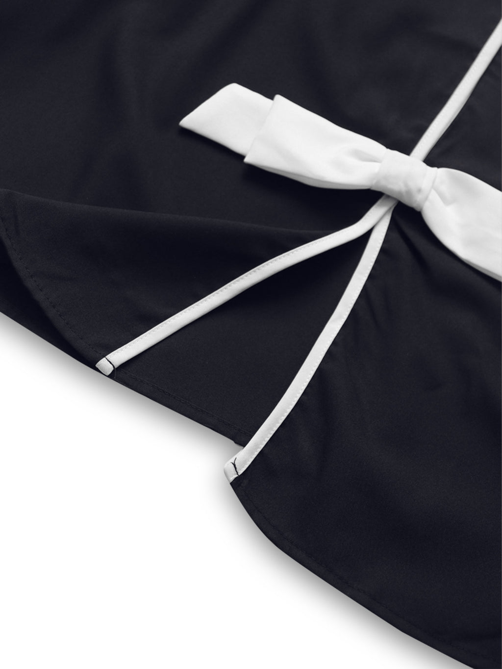 Chanel Coat Polo Collar Black Short Coat Bow Top
