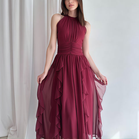 Asheboro Clothing French Ruffled Waist Slimming Dress