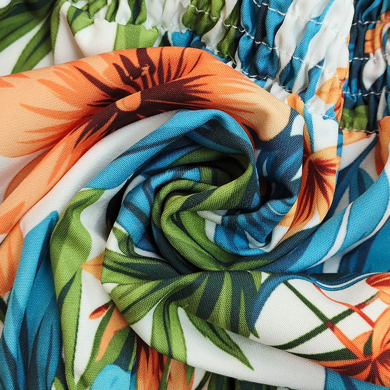 Spring Women Printed off Neck Crop
