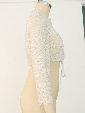 Women Regular Base Lace Stitching blouse