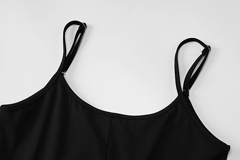 Women Clothing Spring Sexy U Collar Backless Slim Fit Solid Color Sling Jumpsuit
