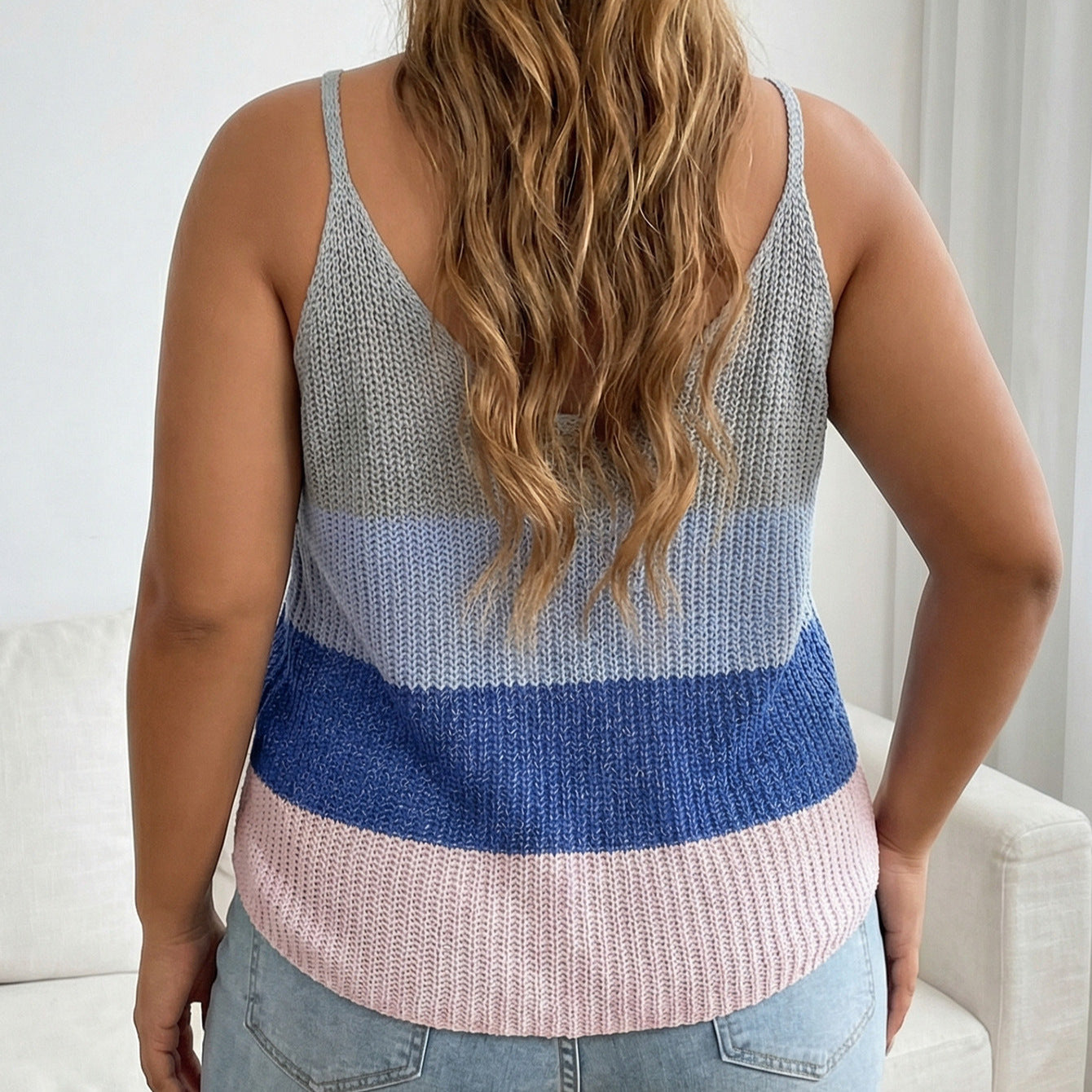 Women Contrast Striped Rainbow