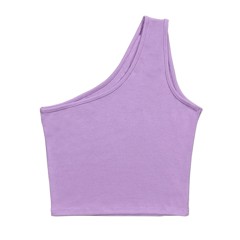 Summer Women Hollow out One Shoulder Sleeveless