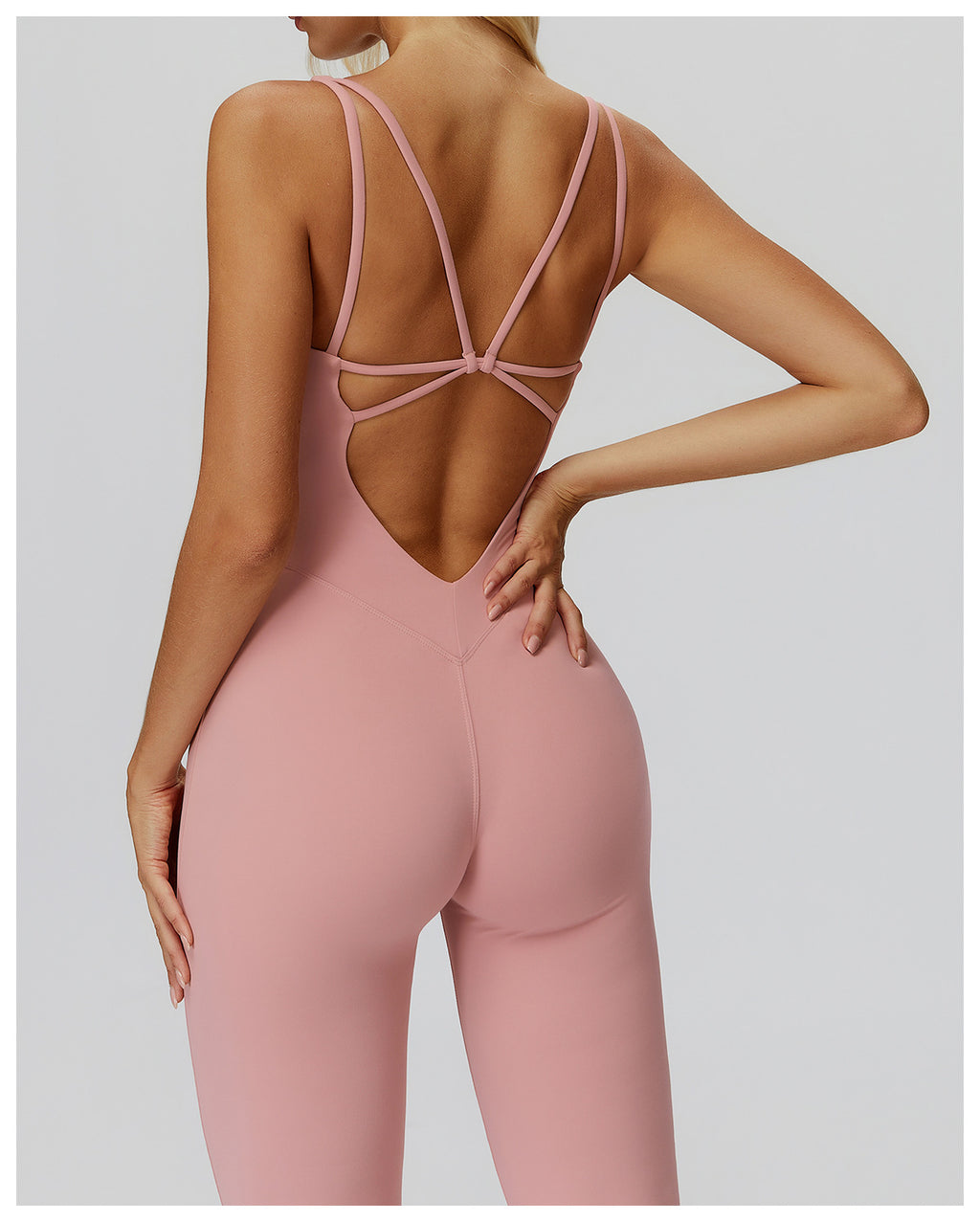 Brushed Yoga Clothes Cross Back Micro Pull Wide Leg Jumpsuit Running Sports Fitness Clothes Women