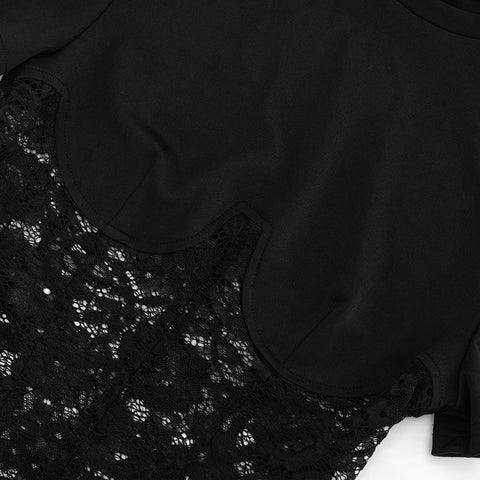 Women round Neck Shoulder See through