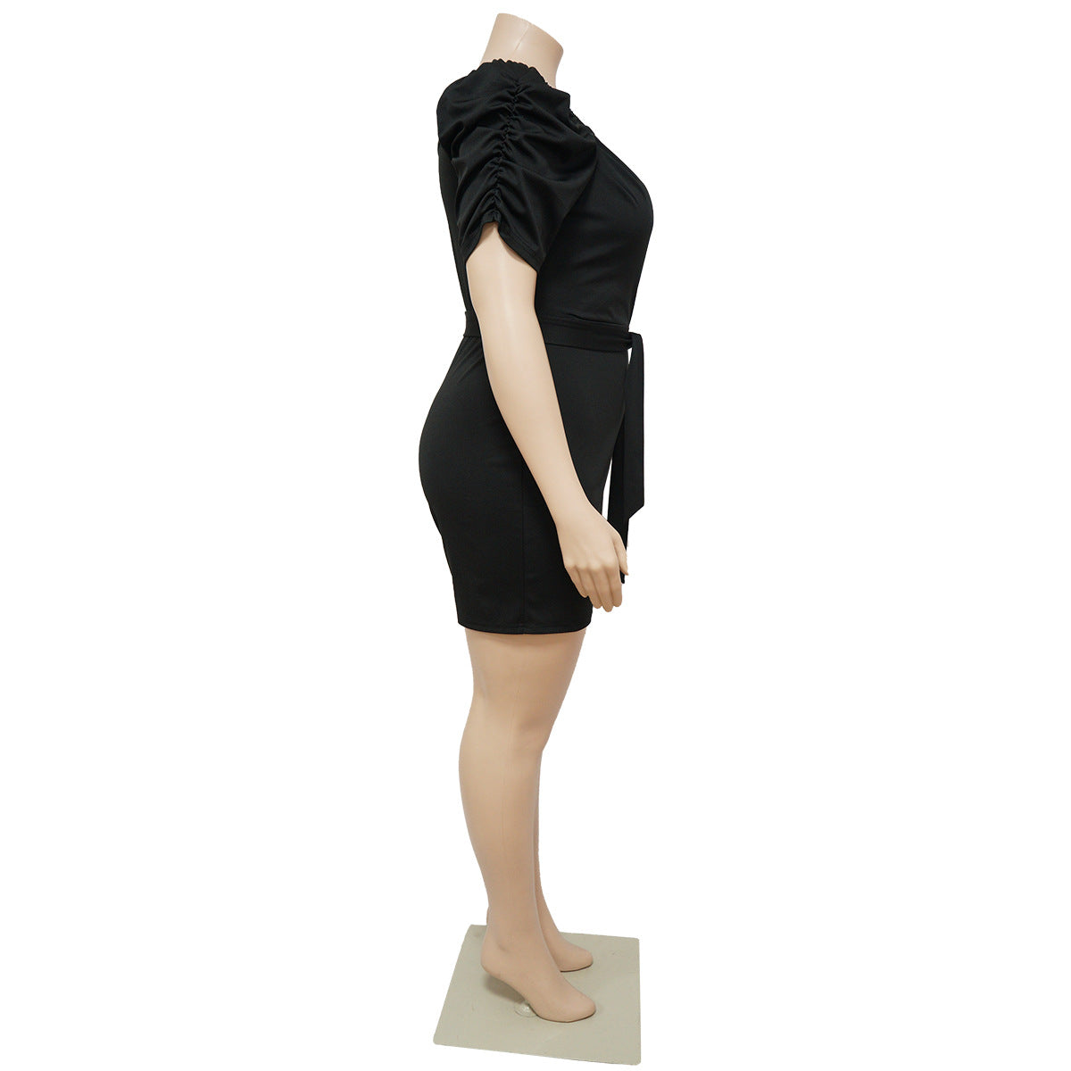 Plus Size Women Clothing Casual Sexy Solid Color Belt Jumpsuit