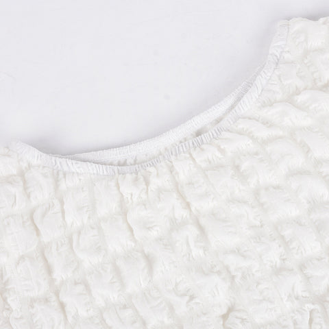 Cutout Bubble Cropped Long Sleeve