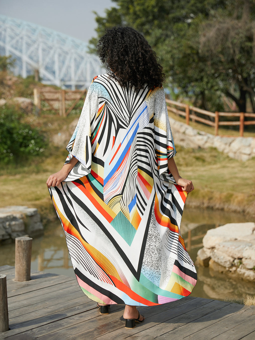 Rayon Print Holiday Loose plus Size Maxi Beach Jumpsuit Robe Women Beach Cover Up