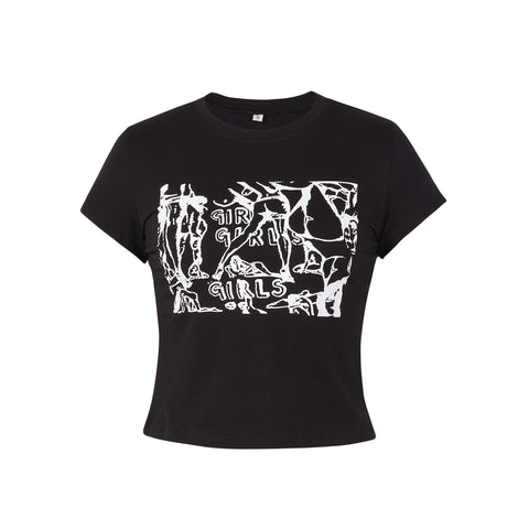 Women  Casual  Abstract Pattern Print Cropped