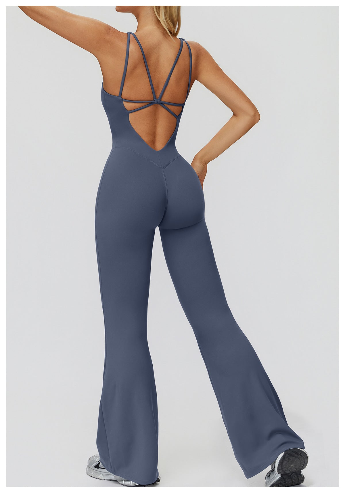 Brushed Yoga Clothes Cross Back Micro Pull Wide Leg Jumpsuit Running Sports Fitness Clothes Women