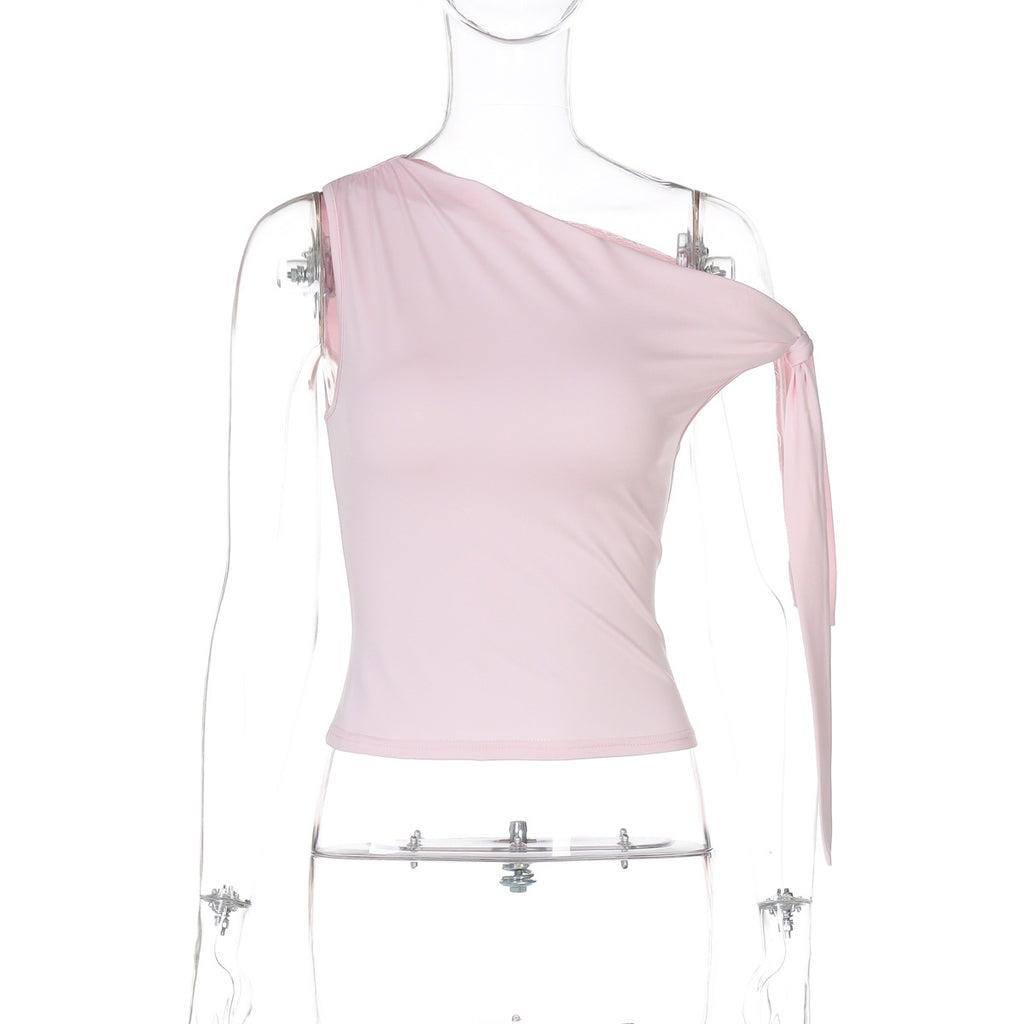 Women Solid Shoulder Strap Vest