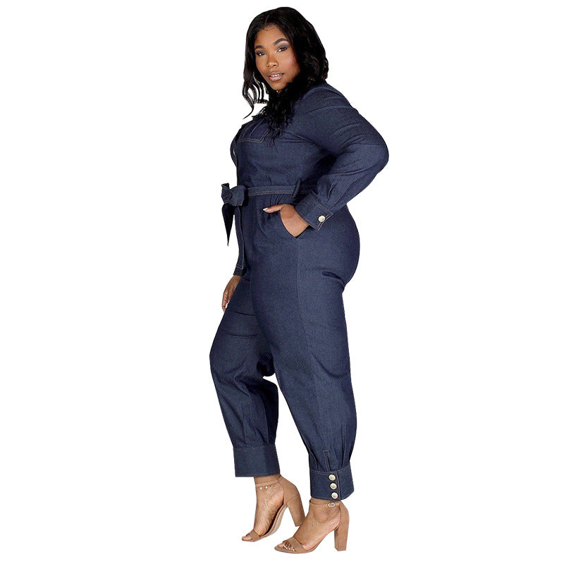 New Fall Winter Slim V-neck Casual Women Clothing Jumpsuit