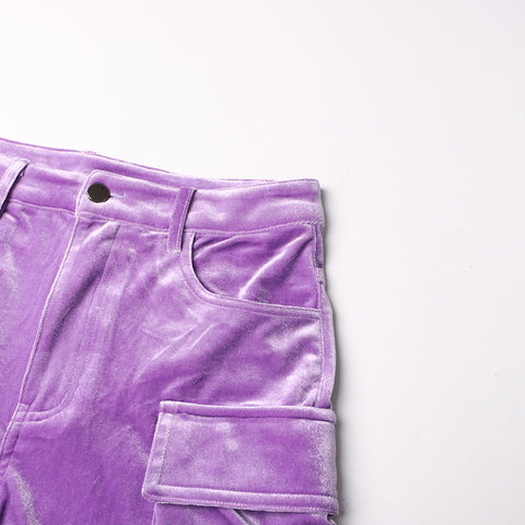 Stitching Multi Pocket High Waist Tooling Pants Autumn Unique Design Casual Trousers for Women