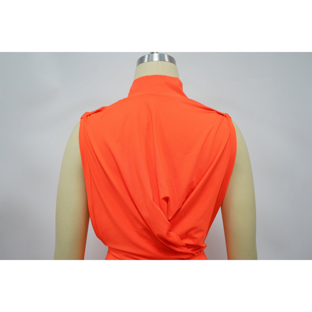 Georgia O-neck High Split Ruched Stacked Bodycon Midi Maxi Dress