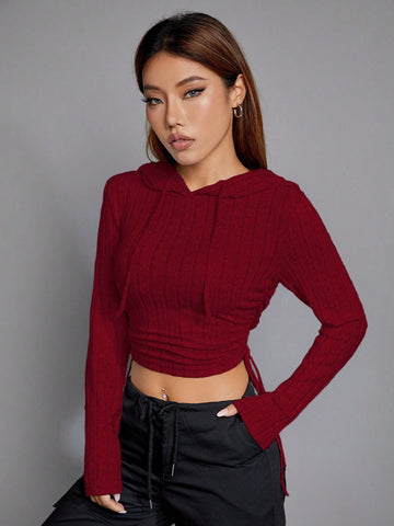 Women Trendy Fall Slim Wine Hood