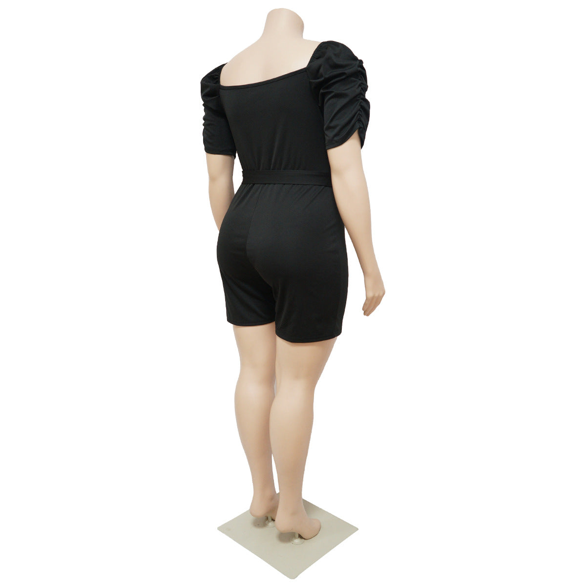 Plus Size Women Clothing Casual Sexy Solid Color Belt Jumpsuit