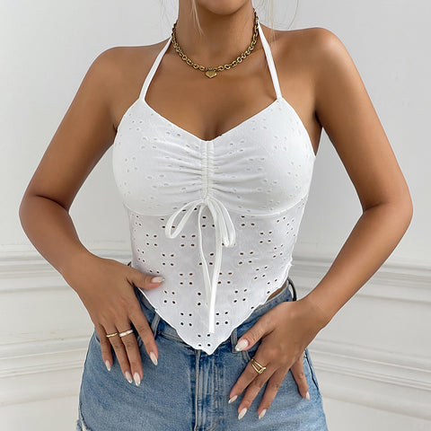 women Vest Women Slim Fit Drawstring Strap