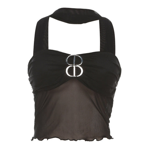 Halter Off Neck Low Cut See through