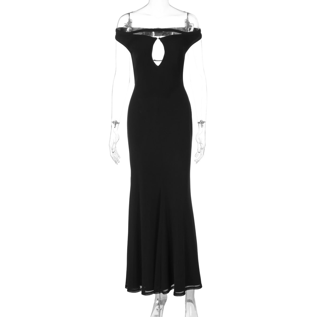 Los Trinitarios Sexy Backless Hollow Out Cutout out Solid Color Slim Dress