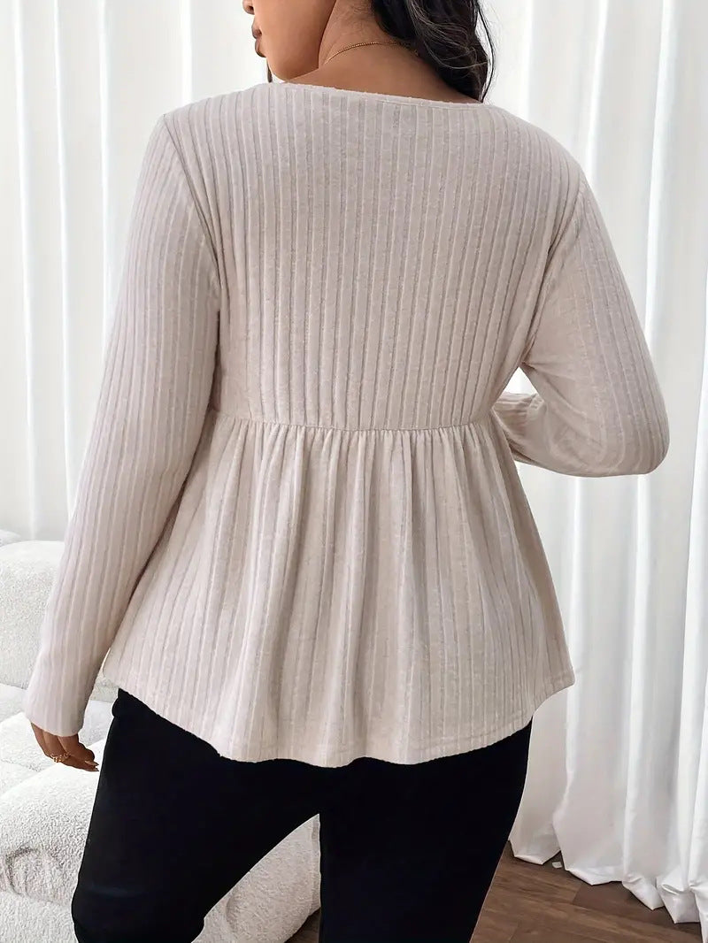 Plus Size Women Clothing Autumn Winter Elegant Slim Fit Slimming Short Top