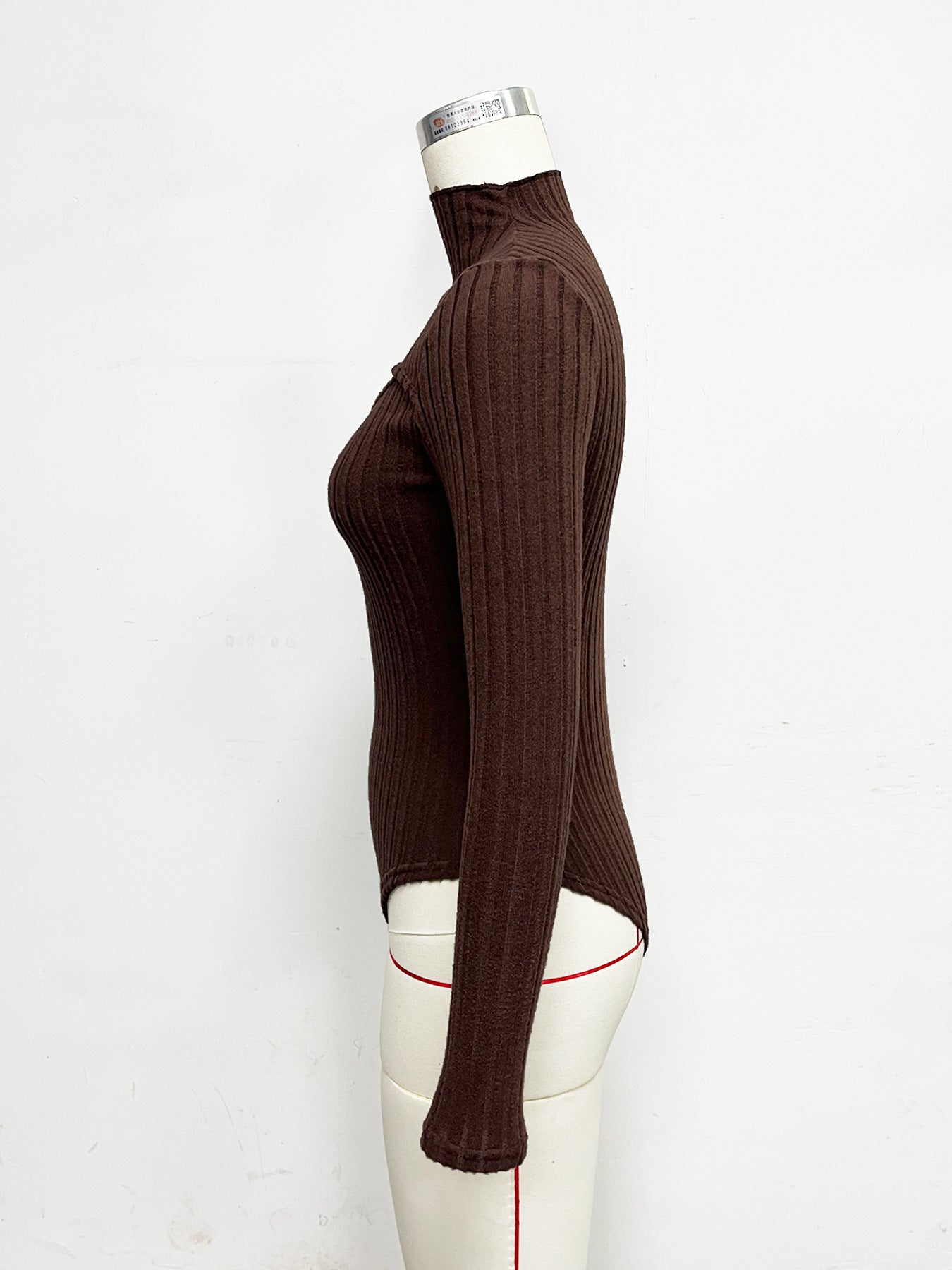 Florida Sunken Stripe Hollow Out Cutout Slim Comfortable Inner Half Bodysuit