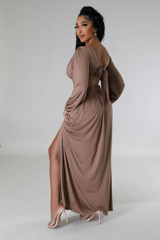 Los Patos Deep V Plunge Neck Solid Color Sexy Waist Hollow Cutout Dress