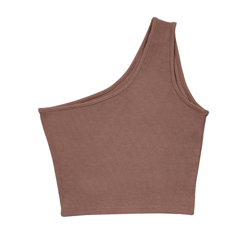 Summer Women Hollow out One Shoulder Sleeveless