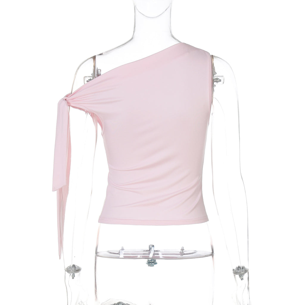 Women Solid Shoulder Strap Vest