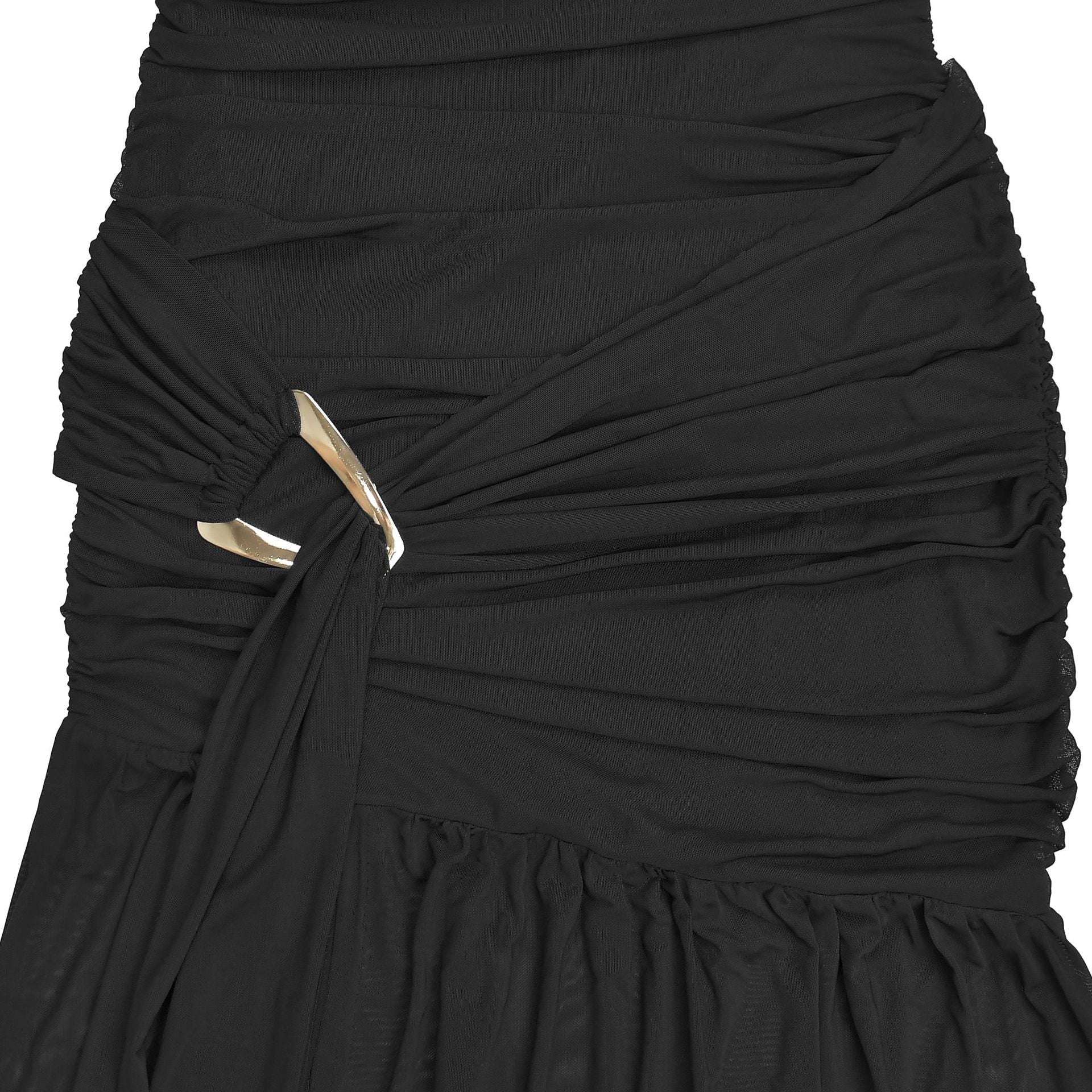 Mount Olive Sexy Formal One Shoulder Long Split Hem Solid Party Maxi Dress