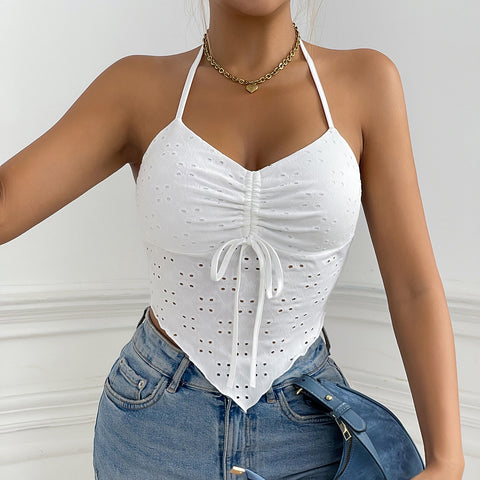 women Vest Women Slim Fit Drawstring Strap