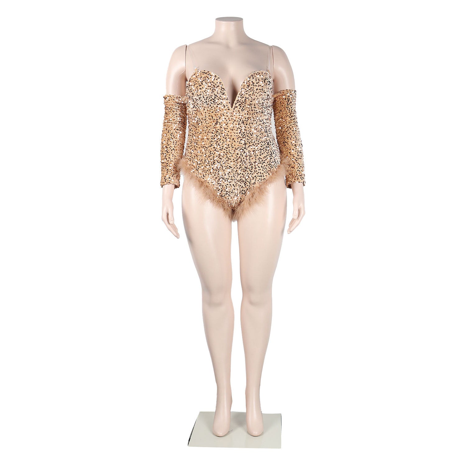 Sexy Slim Fit Feather Sequin Jumpsuit