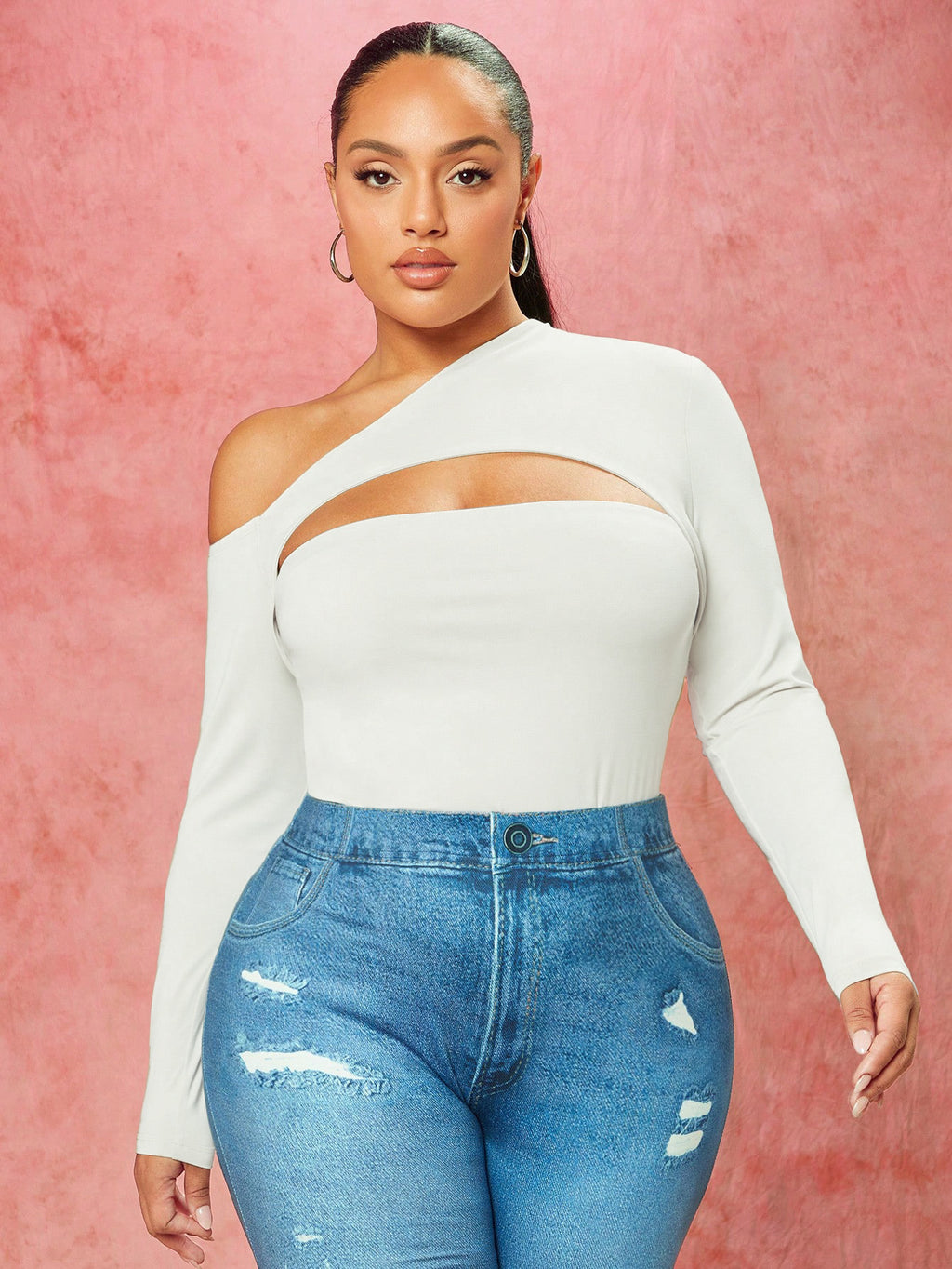 Plus Size Women Elegant Intellectual T shirt Autumn Winter Diagonal Collar Slim Top