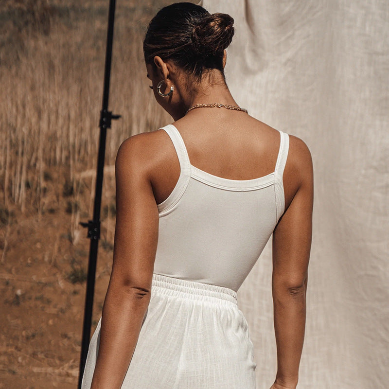 Women Thread Knitted Bare Cropped Vest