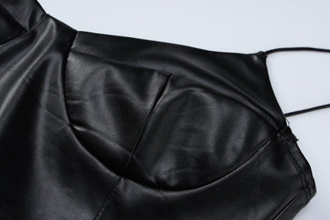 Women Summer Sexy Leather Cropped Vest