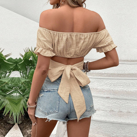Women sexy Puff Sleeve Shirt
