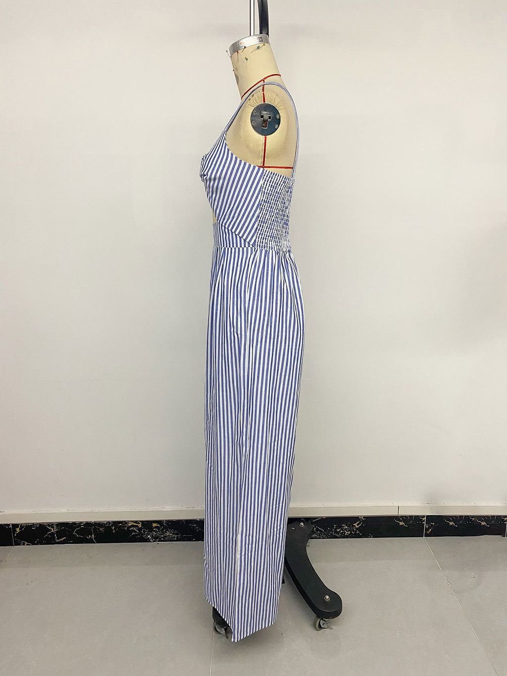 Vacation Fresh Jumpsuit Hollow Out Cutout out Camisole Striped Twist Backless Siamese Trousers