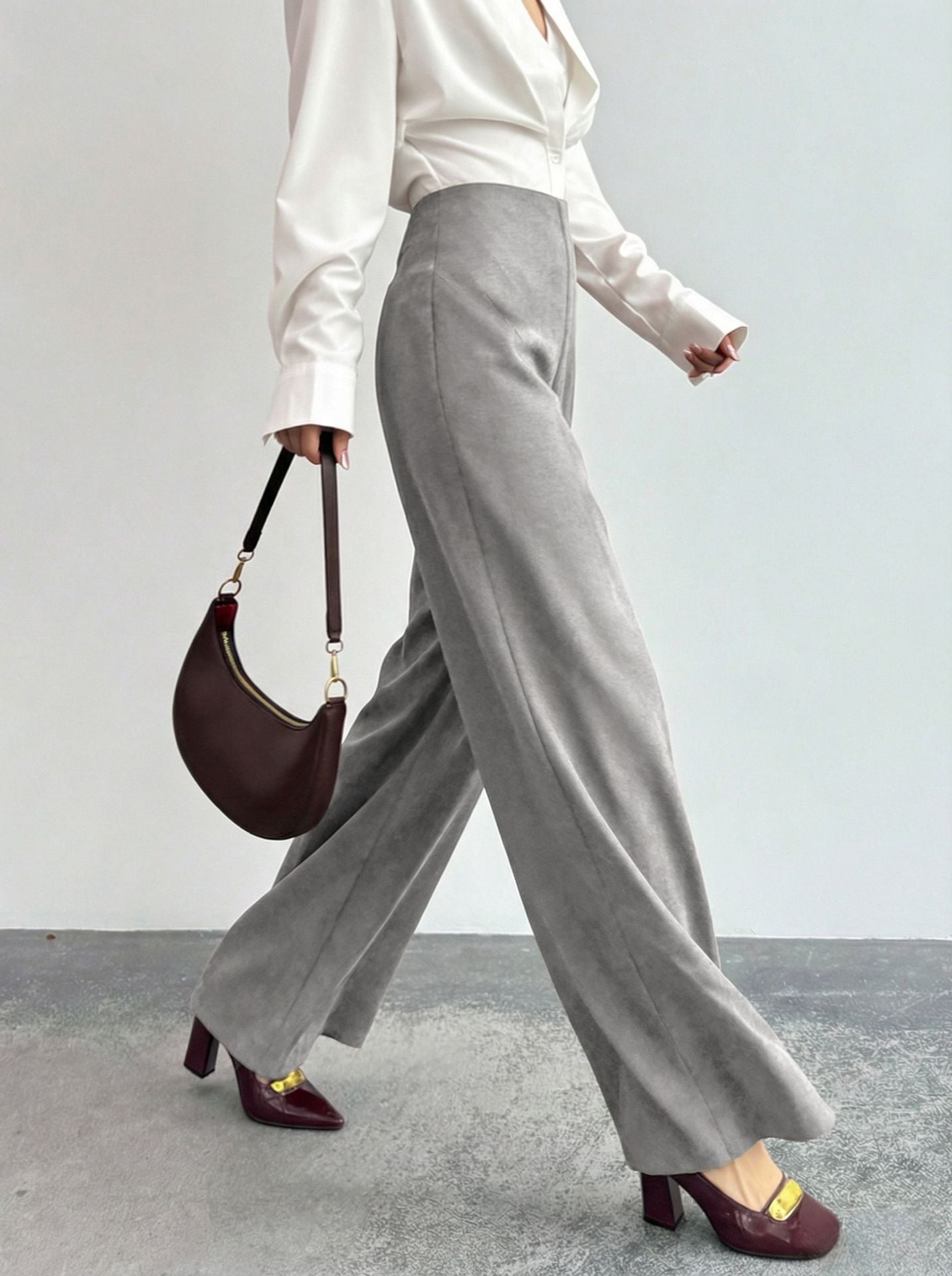 All Matching Spring Autumn High Grade Women Pants Draping High End Figure Flattering Loose Small Straight Casual Pants