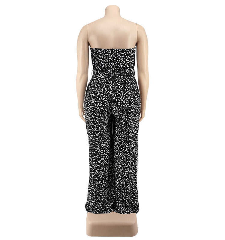 Plus Size Women Clothes off the Shoulder Spring Tube Jumpsuit