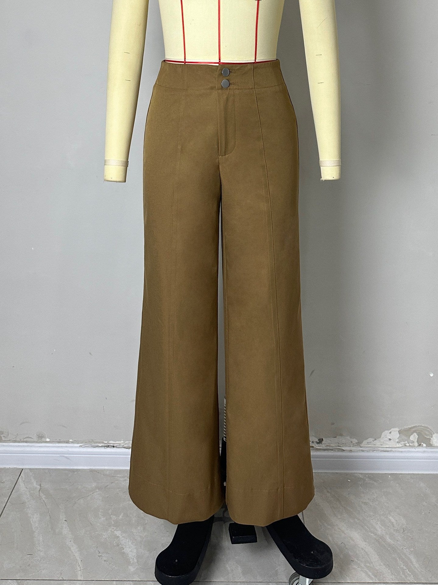 Graceful Cargo Pants Casual Women Wear Autumn Stitching Design Wide Leg Pants
