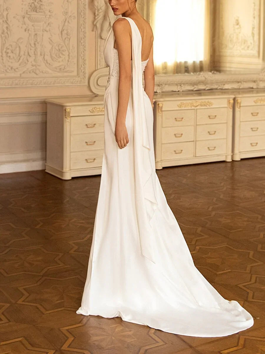 Laura Dress Tube Top Slit Dress Trailing