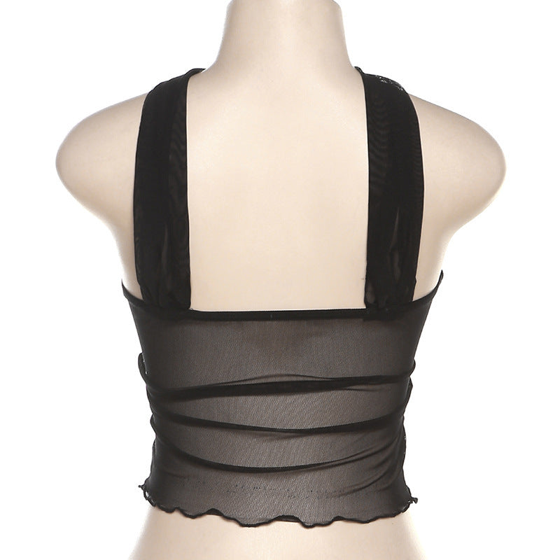 Halter Off Neck Low Cut See through