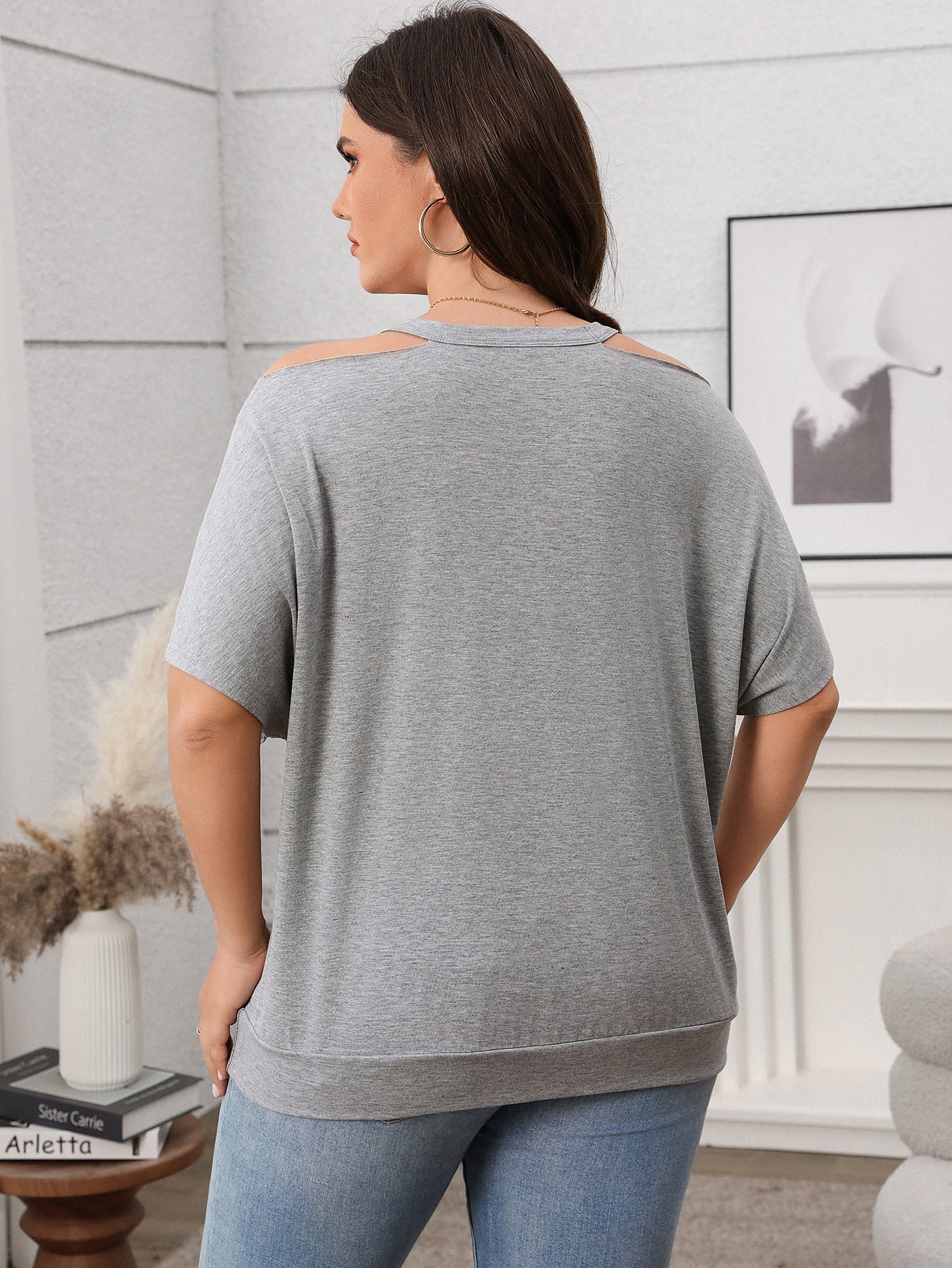 Plus Size Spring Casual Women Clothing Shor Sleeved off Shoulder Top for Women
