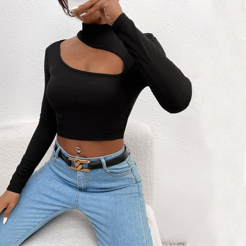 Women Trendy Winter Slim Cropped Long