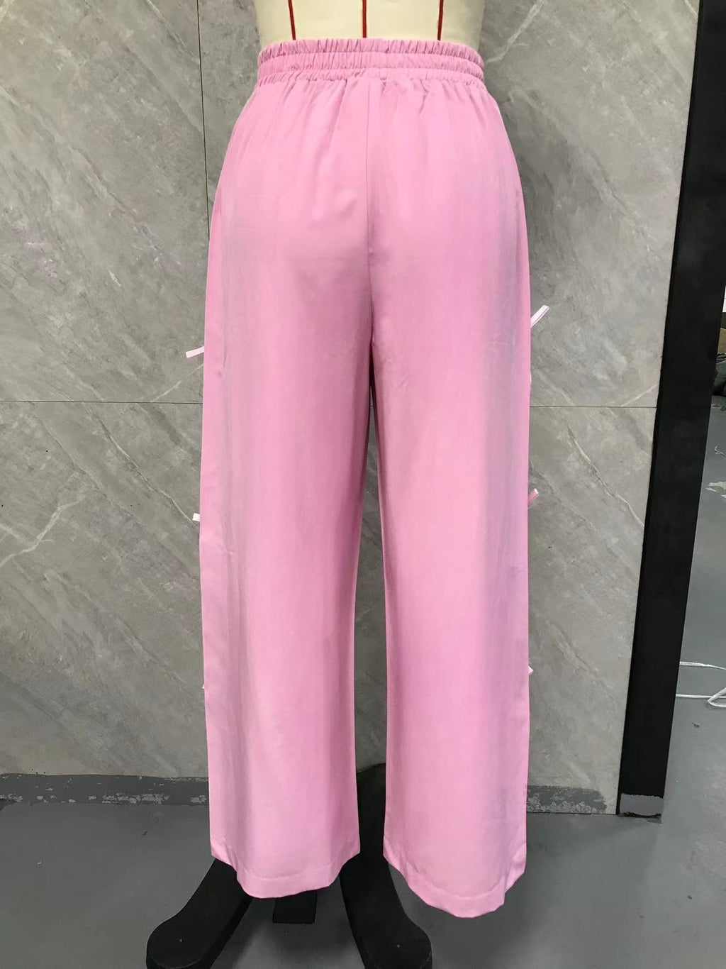 Summer Girls Bow Quick-Dry Pants Straight Slimming Small Drooping Wide Leg Pants Women Summer Thin