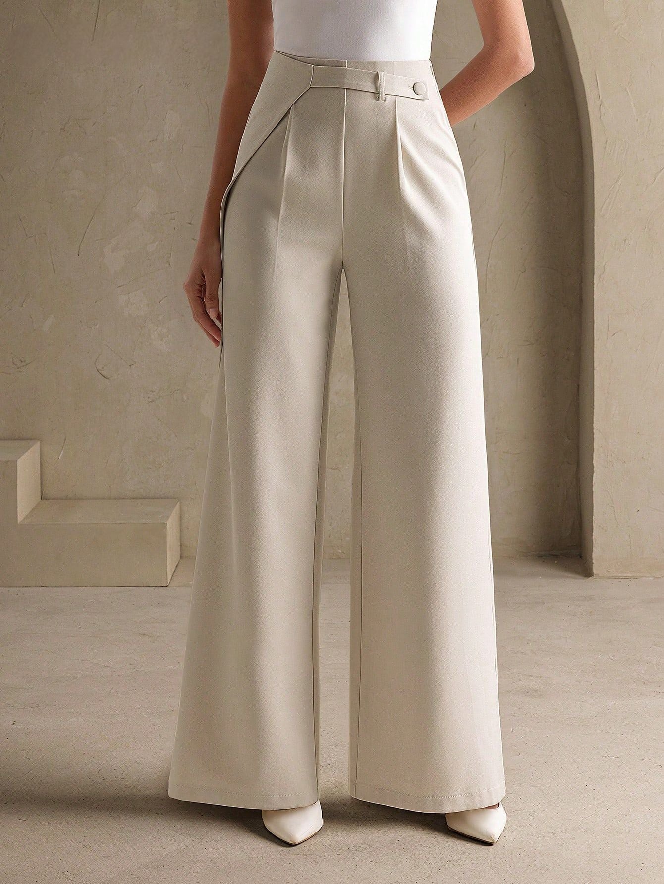 Spring Autumn Popular Slimming Women Casual Pants Loose Drooping High Grade A line Small Wide Leg Pants
