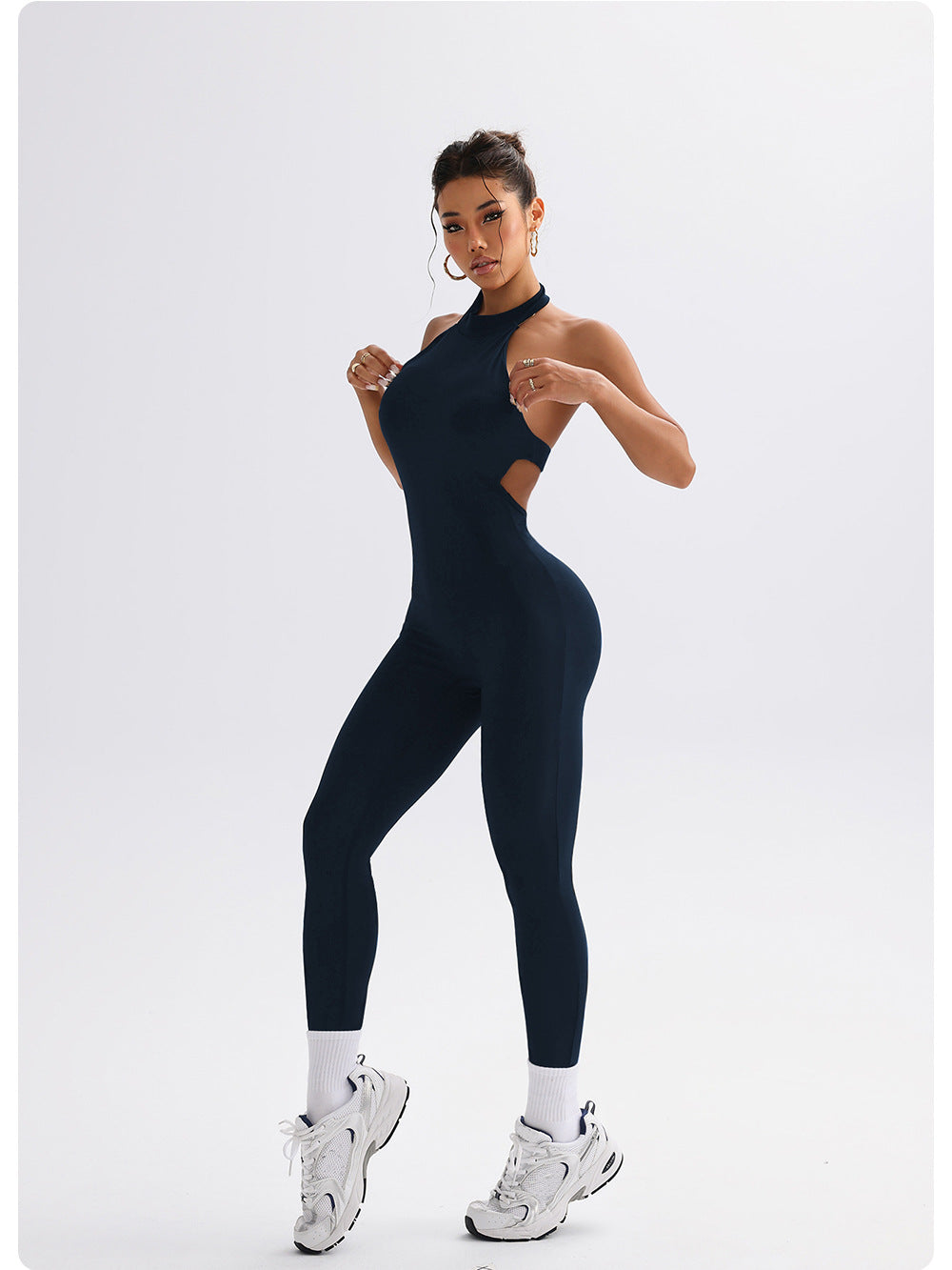 Popular Tight Jumpsuit Workout Sexy Yoga Bodysuit Yoga Jumpsuit Peach Hip Trousers