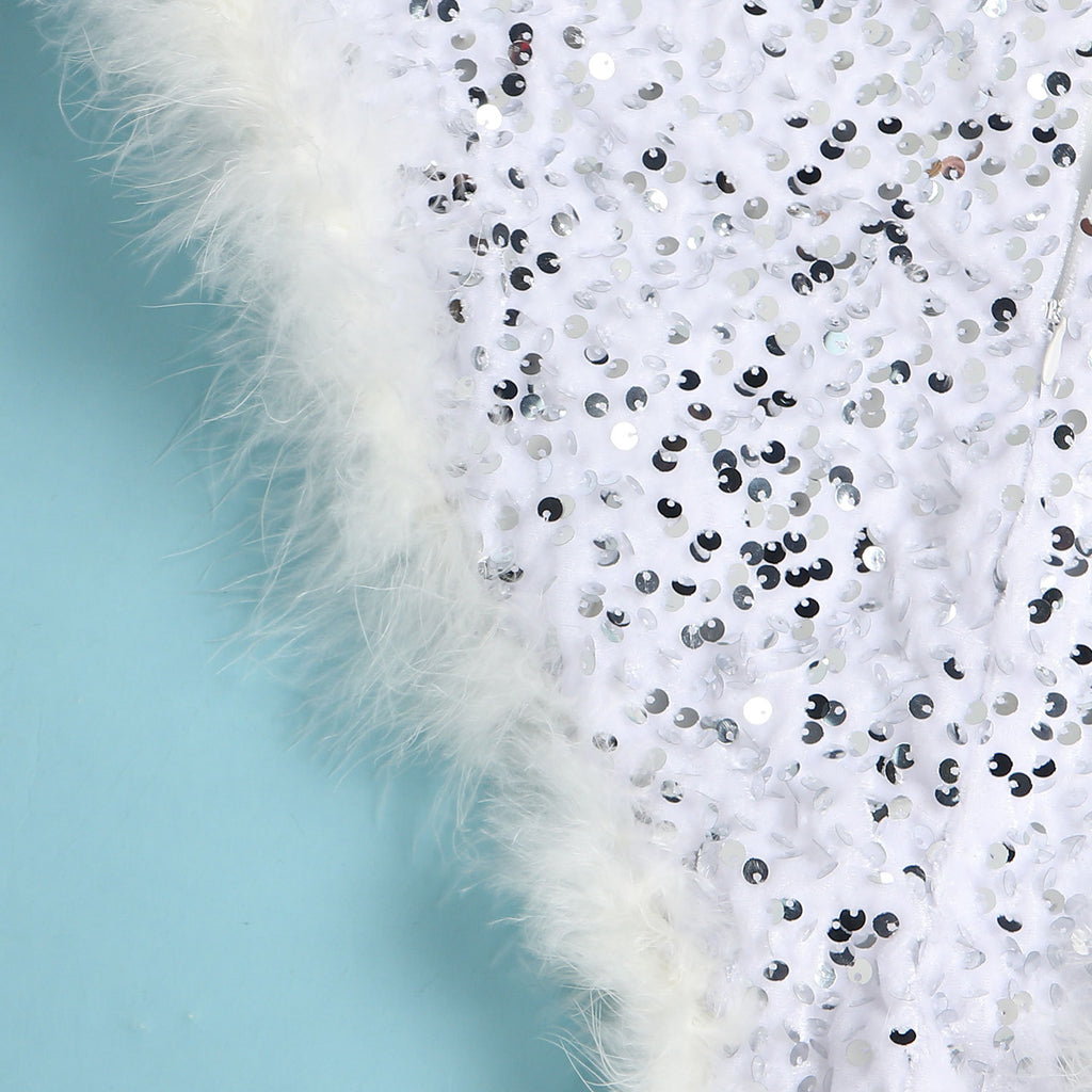 Sexy Slim Fit Feather Sequin Jumpsuit