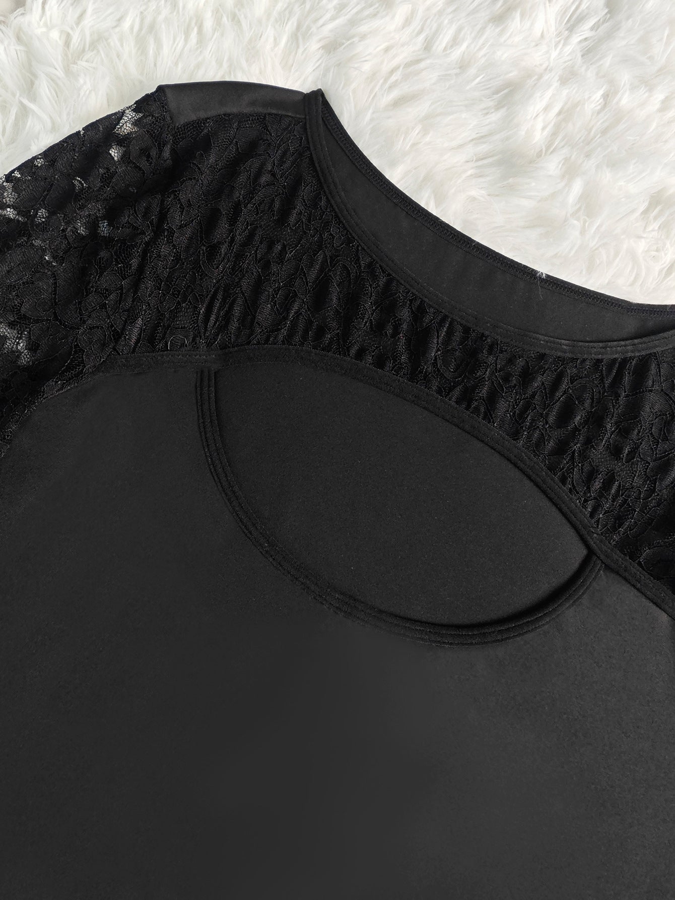 Plus Size Tight Belly Trimming Jumpsuit Lace Stitching Long Sleeve One Piece Corset Plus Size