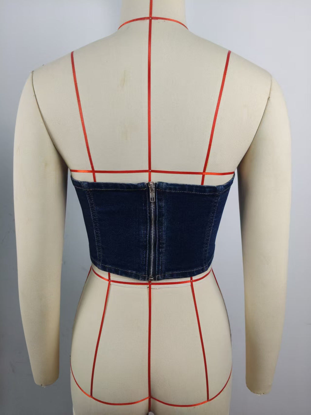 Women Beaded Backless Slim Fit