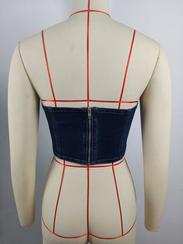 Women Beaded Backless Slim Fit